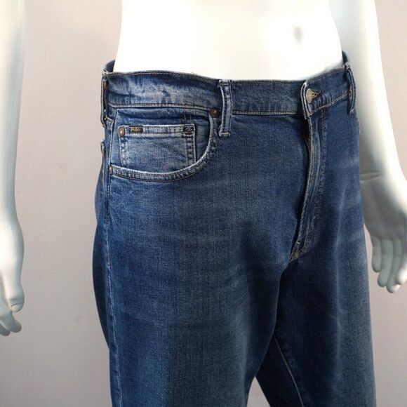 Polo Ralph Lauren Jeans Men Size 40x31 Varick Slim Straight Blue Denim Jeans - Picture 4 of 13